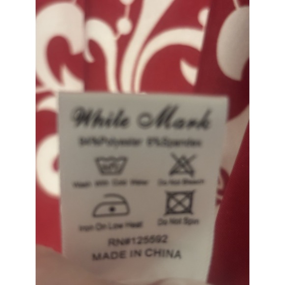 White Mark Tunic Top Women's XL Red White Scoop‎ Neck 3/4 Sleeve - Picture 8 of 11